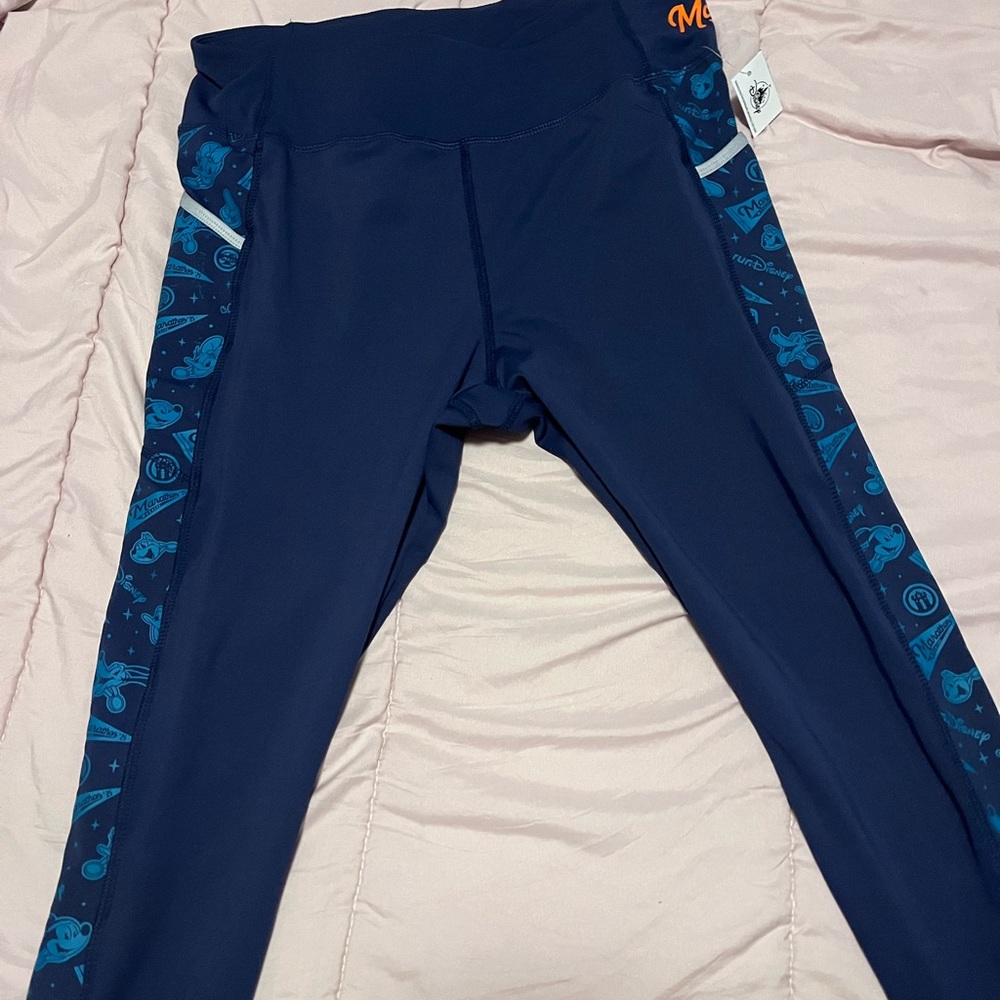 RunDisney 2025 Marathon Weekend Navy and Orange Marathon Leggings
